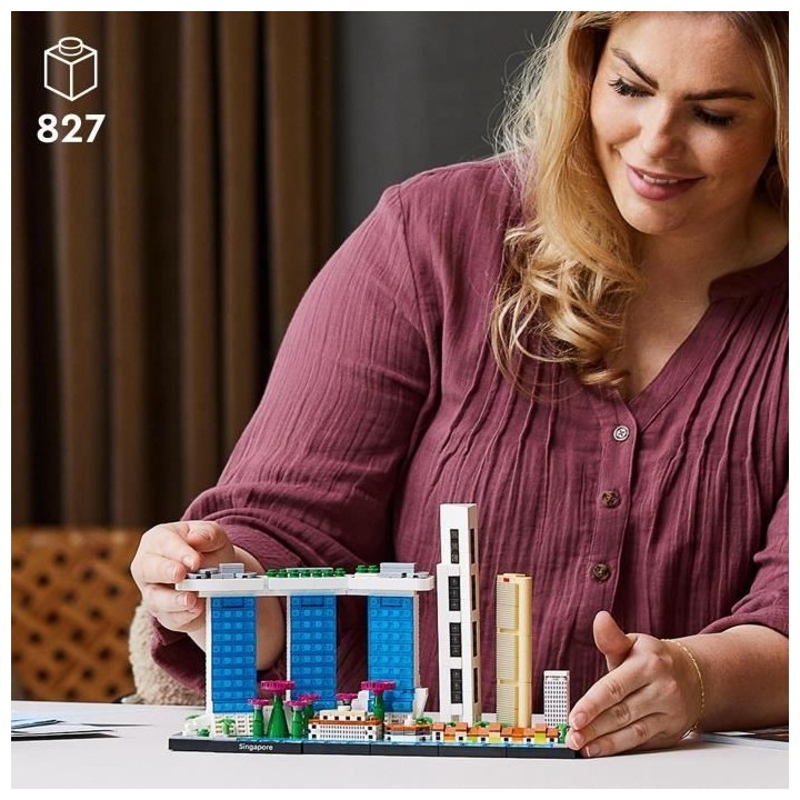 LEGO 21057 Architecture Singapour, Loisirs Créatifs pour Adultes, Col