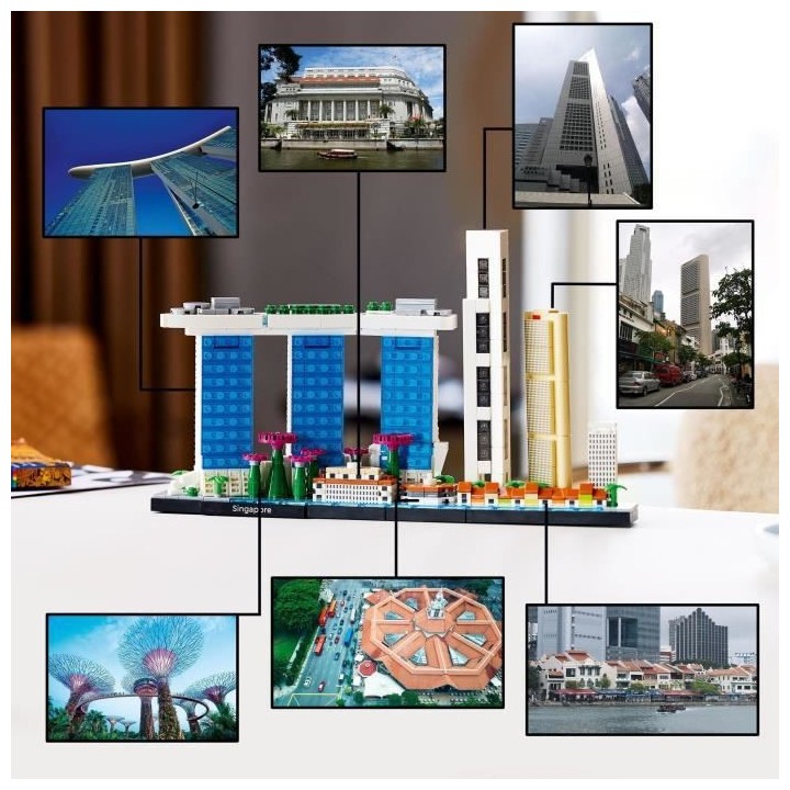 LEGO 21057 Architecture Singapour, Loisirs Créatifs pour Adultes, Col