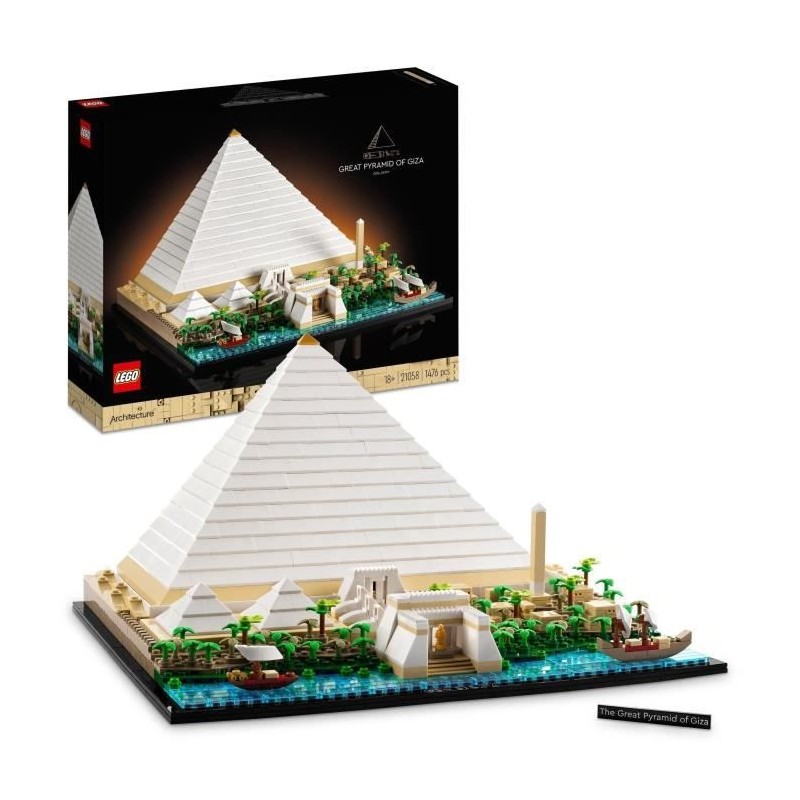 LEGO 21058 Architecture La Grande Pyramide de Gizeh, Loisir Créatif Maquette a Construire, Monument du Monde et Décoration