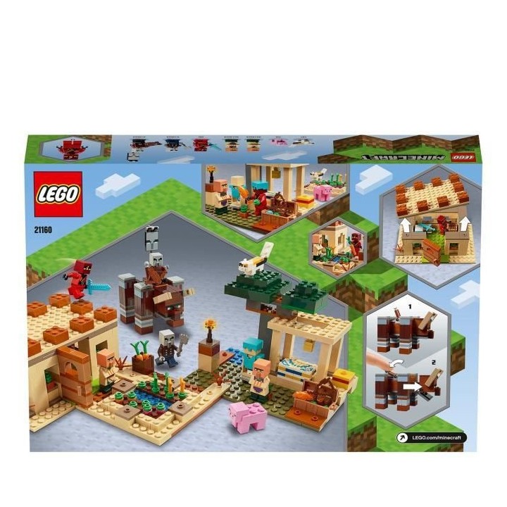 LEGO Minecraft 21160 L'Attaque des Illageois, Jeu de Construction, ave