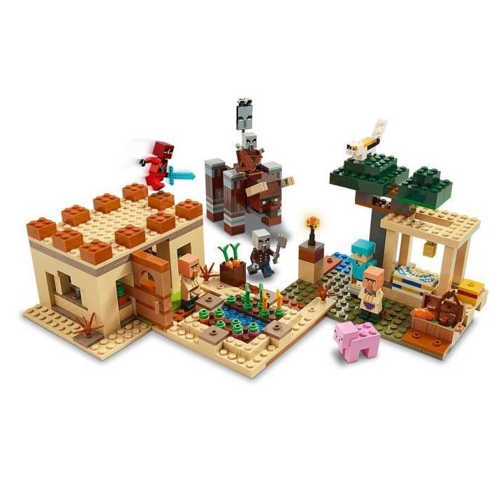 LEGO Minecraft 21160 L'Attaque des Illageois, Jeu de Construction, ave