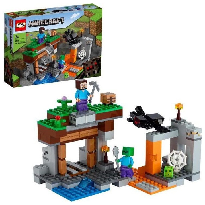 LEGO Minecraft 21166 La Mine Abandonnée, Jouet avec Grotte de Zombies