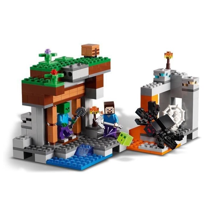 LEGO Minecraft 21166 La Mine Abandonnée, Jouet avec Grotte de Zombies