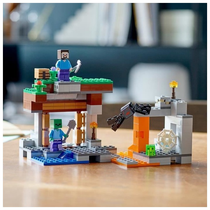 LEGO Minecraft 21166 La Mine Abandonnée, Jouet avec Grotte de Zombies