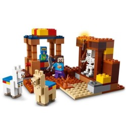 LEGO Minecraft 21167 Le Comptoir d'Échange, Jouet avec Figurines Steve, Squelette et Lamas