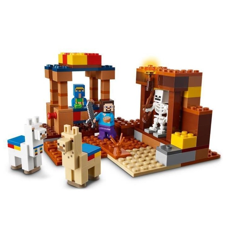 LEGO Minecraft 21167 Le Comptoir d'Échange, Jouet avec Figurines Stev