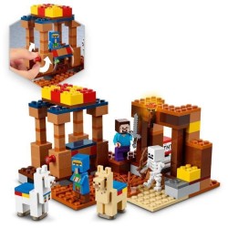 LEGO Minecraft 21167 Le Comptoir d'Échange, Jouet avec Figurines Steve, Squelette et Lamas