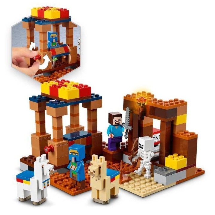 LEGO Minecraft 21167 Le Comptoir d'Échange, Jouet avec Figurines Stev