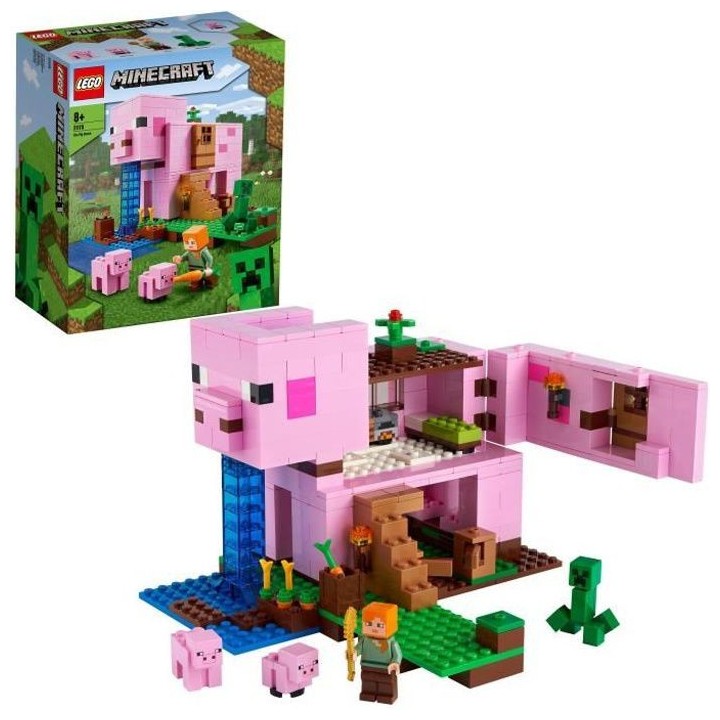 LEGO Minecraft 21170 La Maison Cochon, Jouet de Construction, avec Fig