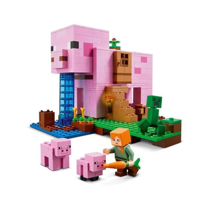 LEGO Minecraft 21170 La Maison Cochon, Jouet de Construction, avec Fig