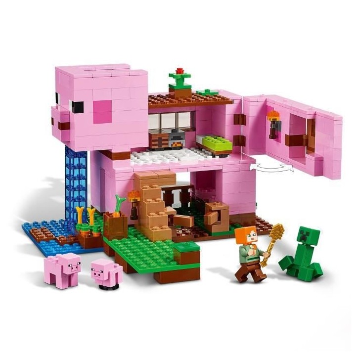 LEGO Minecraft 21170 La Maison Cochon, Jouet de Construction, avec Fig