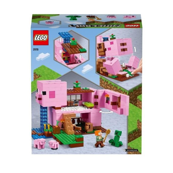 LEGO Minecraft 21170 La Maison Cochon, Jouet de Construction, avec Fig