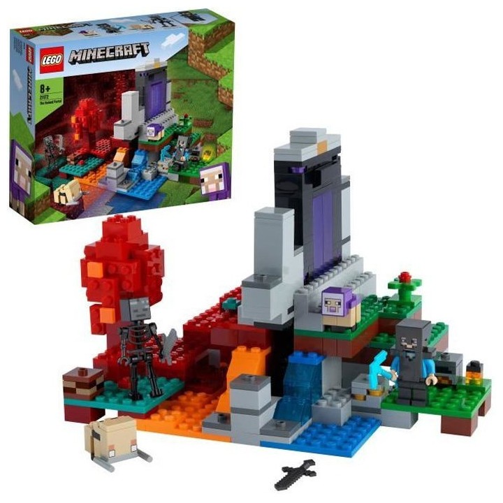 LEGO 21172 Minecraft™ Le portail en ruine Jouet pour Fille et Garço