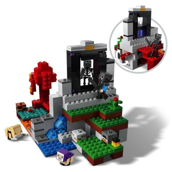 LEGO 21172 Minecraft™ Le portail en ruine Jouet pour Fille et Garço