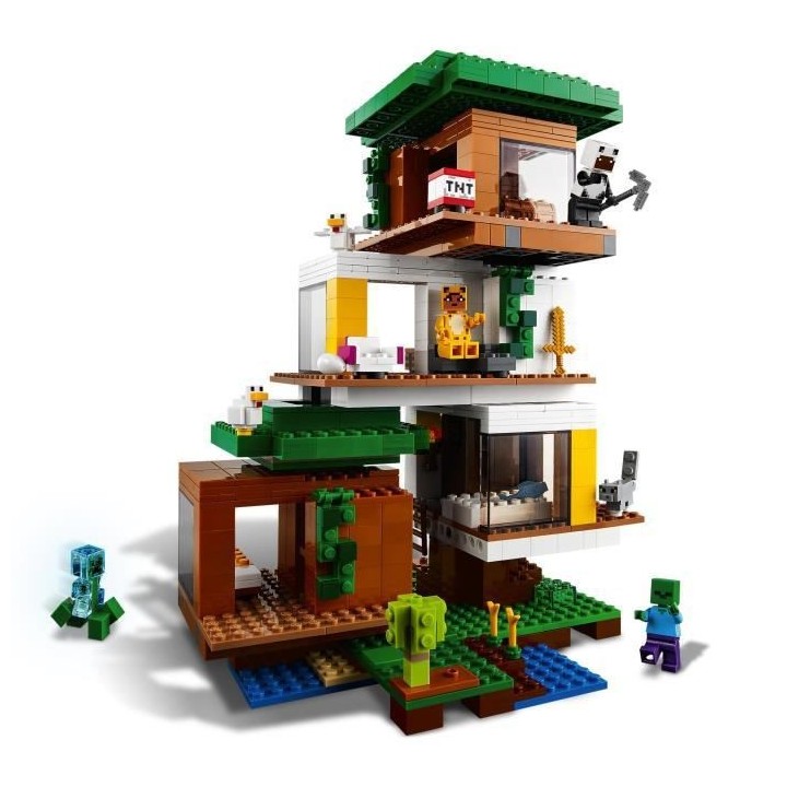 LEGO 21174 Minecraft™ La cabane moderne dans l'arbre – Jouet Maiso