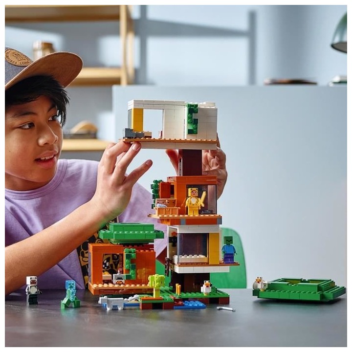 LEGO 21174 Minecraft™ La cabane moderne dans l'arbre – Jouet Maiso