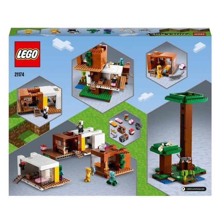 LEGO 21174 Minecraft™ La cabane moderne dans l'arbre – Jouet Maiso