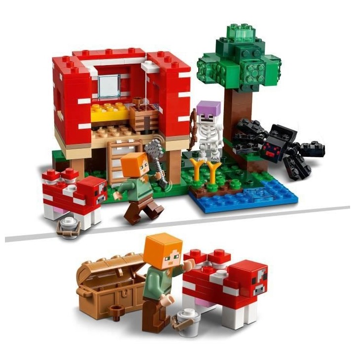 LEGO 21179 Minecraft La Maison Champignon, Set Jouet de Construction p
