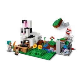 LEGO 21181 Minecraft Le Ranch Lapin, Set de Construction, Jouet Enfants des 8 ans avec Figurines Dresseur, Zombie, Animaux