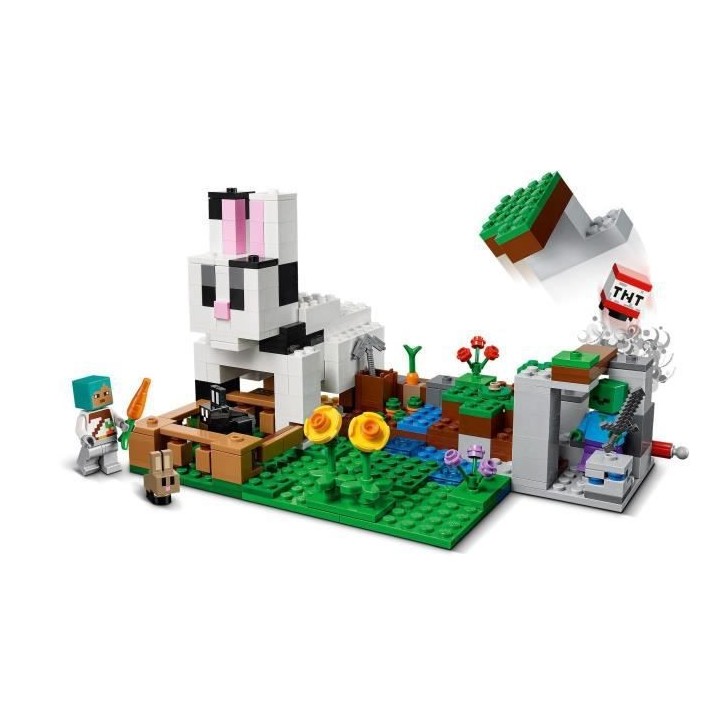 LEGO 21181 Minecraft Le Ranch Lapin, Set de Construction, Jouet Enfant