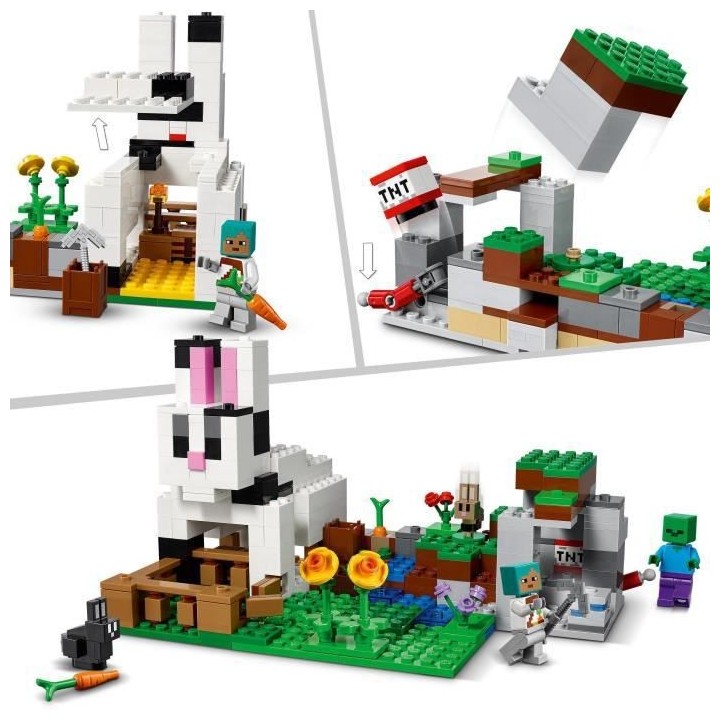 LEGO 21181 Minecraft Le Ranch Lapin, Set de Construction, Jouet Enfant