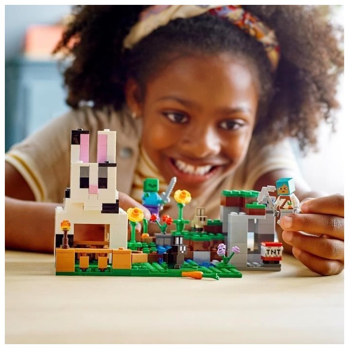 LEGO 21181 Minecraft Le Ranch Lapin, Set de Construction, Jouet Enfant