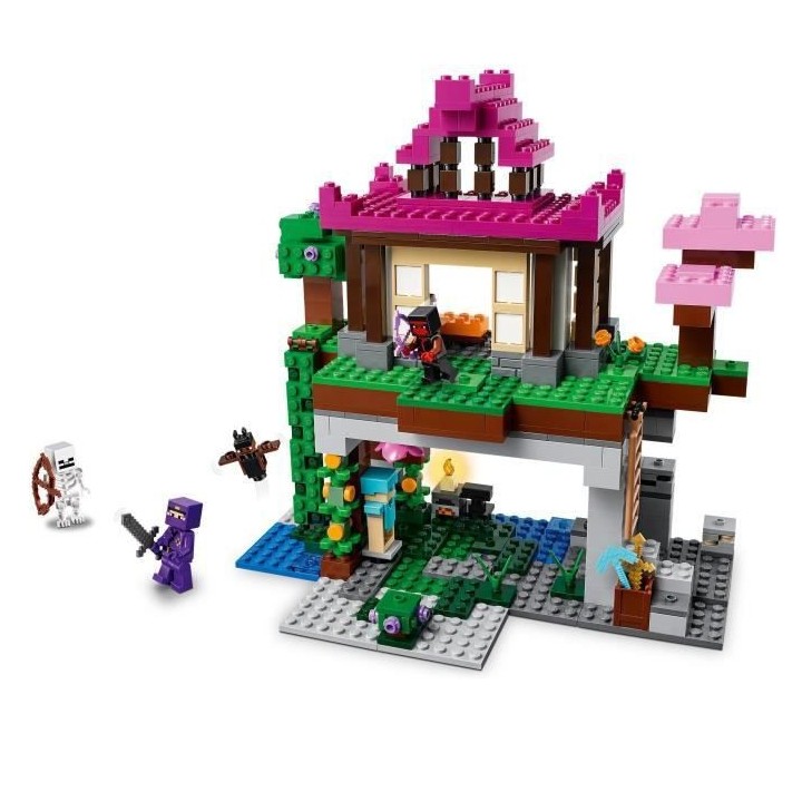 LEGO 21183 Minecraft Le Camp d'Entraînement, Set Maison Grotte, Jouet