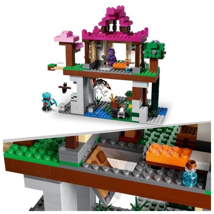 LEGO 21183 Minecraft Le Camp d'Entraînement, Set Maison Grotte, Jouet