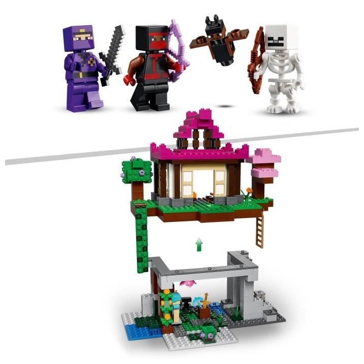 LEGO 21183 Minecraft Le Camp d'Entraînement, Set Maison Grotte, Jouet