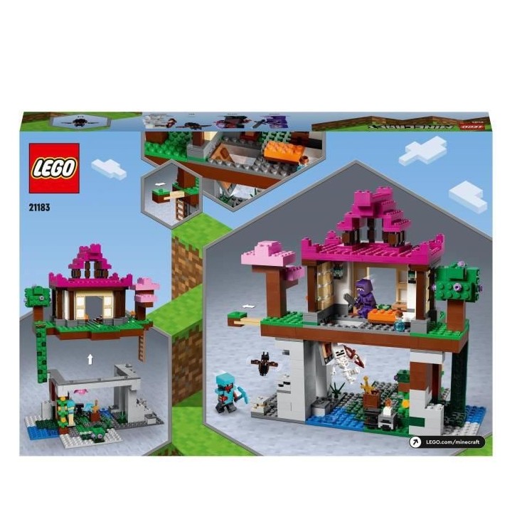 LEGO 21183 Minecraft Le Camp d'Entraînement, Set Maison Grotte, Jouet