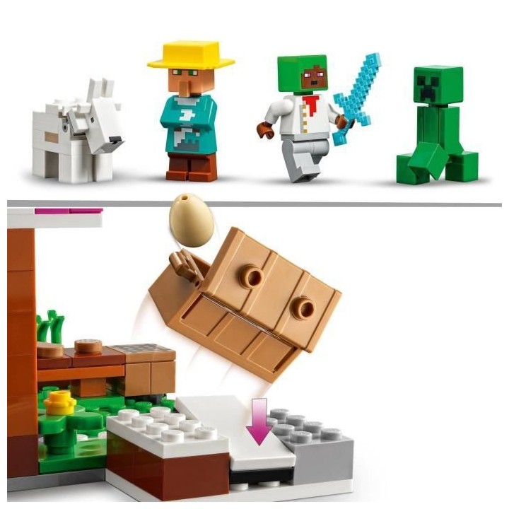 LEGO 21184 Minecraft La Boulangerie, Jouet de Village, Figurines de Cr