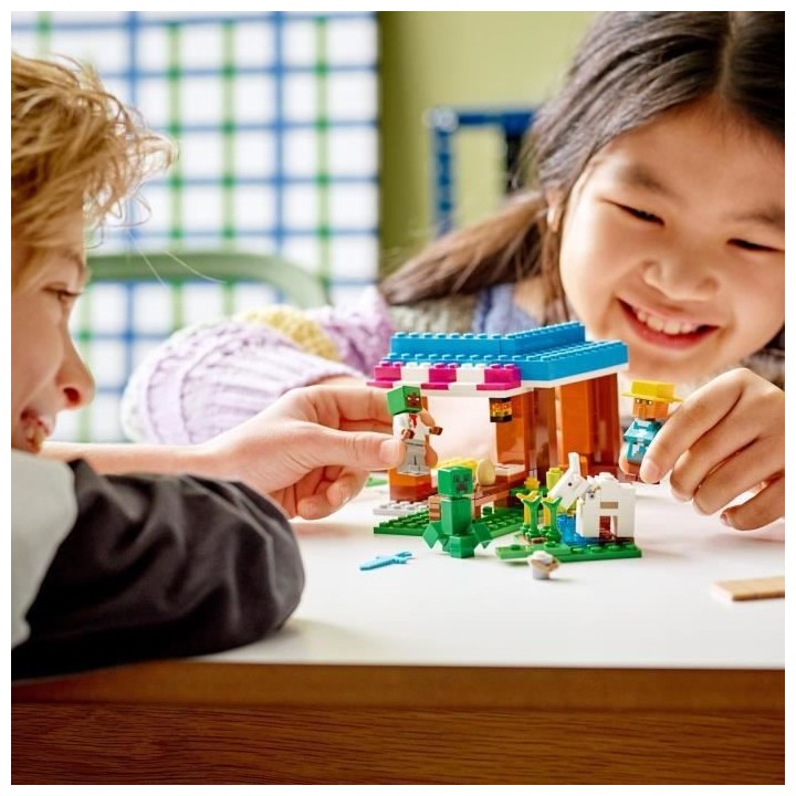 LEGO 21184 Minecraft La Boulangerie, Jouet de Village, Figurines de Cr