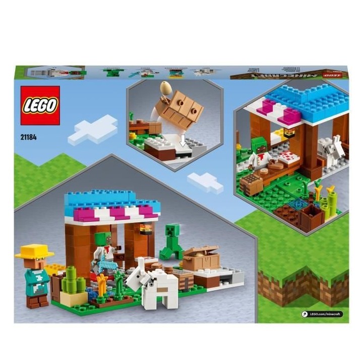 LEGO 21184 Minecraft La Boulangerie, Jouet de Village, Figurines de Cr