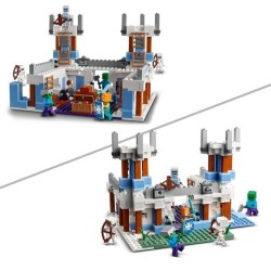 LEGO 21186 Minecraft Le Château de Glace, Jouet avec Épée en Diamant des 8 ans, avec Figurines de Squelette et Zombie