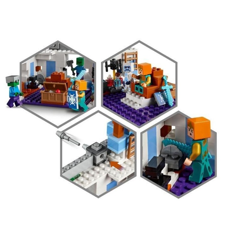 LEGO 21186 Minecraft Le Château de Glace, Jouet avec Épée en Diaman