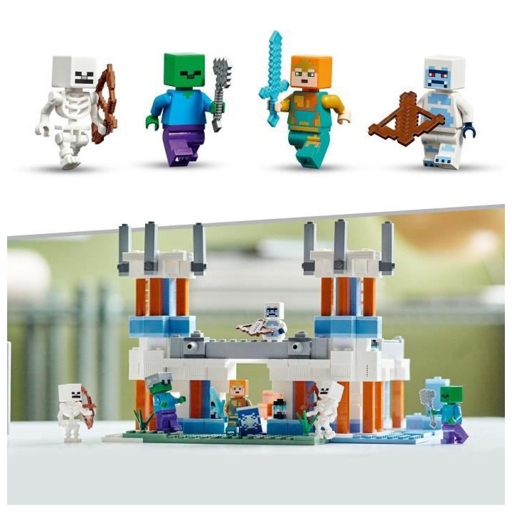 LEGO 21186 Minecraft Le Château de Glace, Jouet avec Épée en Diaman