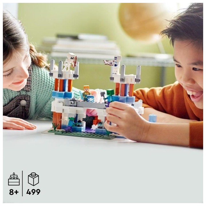 LEGO 21186 Minecraft Le Château de Glace, Jouet avec Épée en Diaman