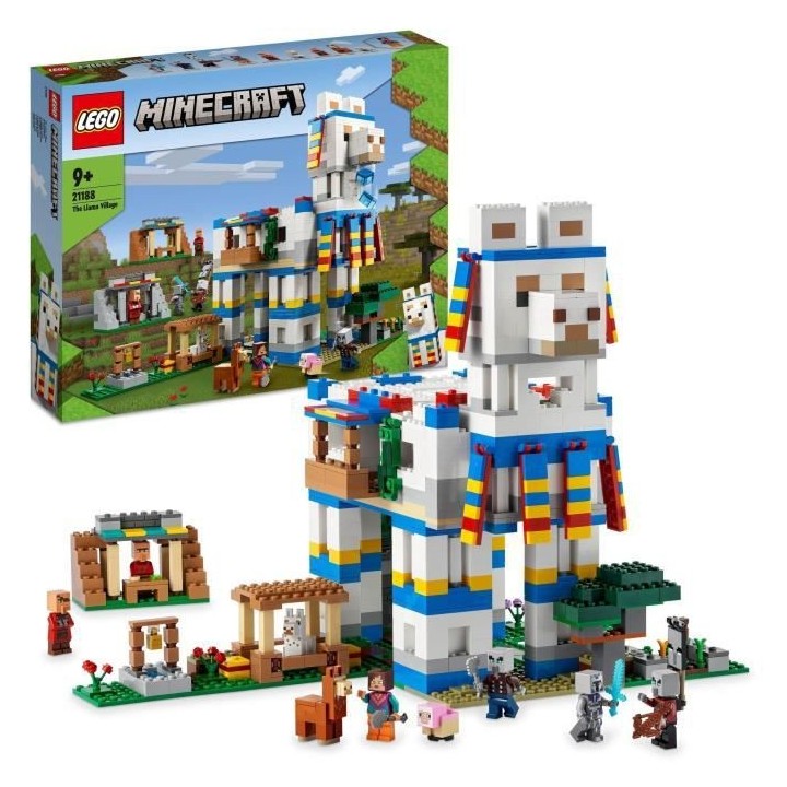 LEGO 21188 Minecraft Le Village Lama, Jouet de Maison, avec Figurines