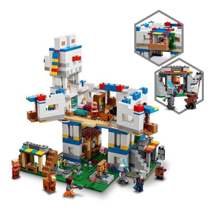 LEGO 21188 Minecraft Le Village Lama, Jouet de Maison, avec Figurines