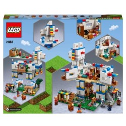 LEGO 21188 Minecraft Le Village Lama, Jouet de Maison, avec Figurines de Villageois, Illageois, Mouton et Épée en Diamant