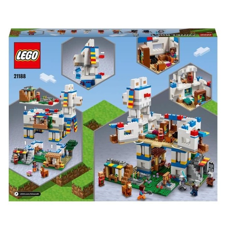 LEGO 21188 Minecraft Le Village Lama, Jouet de Maison, avec Figurines