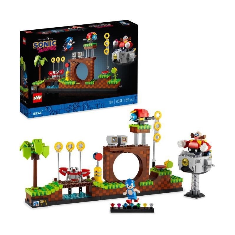 LEGO Ideas 21331 Sonic the Hedgehog™ – Green Hill Zone, Niveau du Jeu Vidéo, Kit de Construction, Idée Cadeau