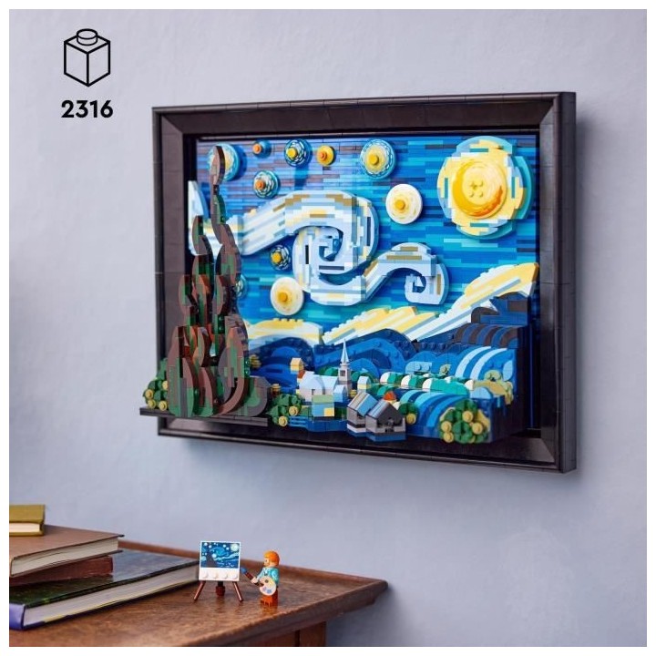LEGO Ideas 21333 Vincent Van Gogh - La Nuit Étoilée, Reproduction de