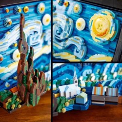 LEGO Ideas 21333 Vincent Van Gogh - La Nuit Étoilée, Reproduction de Tableau sur Toile