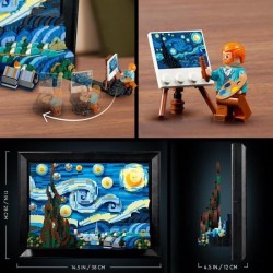 LEGO Ideas 21333 Vincent Van Gogh - La Nuit Étoilée, Reproduction de Tableau sur Toile