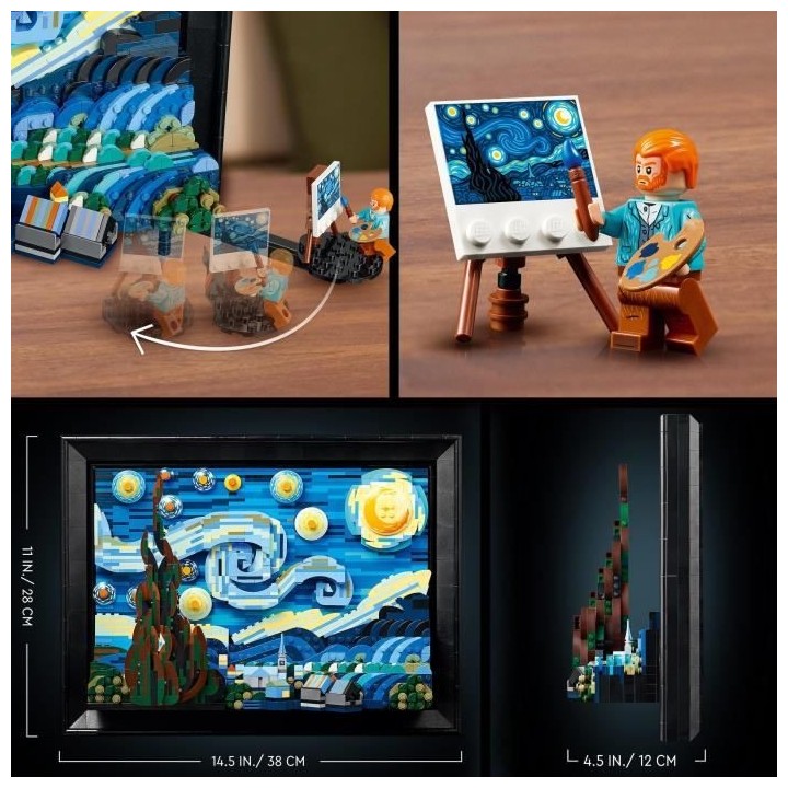 LEGO Ideas 21333 Vincent Van Gogh - La Nuit Étoilée, Reproduction de