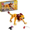 LEGO Creator 3-en-1 31112 Le Lion Sauvage, Figurines d'Animaux, Jouet de Construction