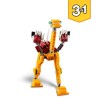 LEGO Creator 3-en-1 31112 Le Lion Sauvage, Figurines d'Animaux, Jouet de Construction