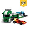 LEGO Creator 3-en-1 31113 Le Transporteur de Voitures de Course, Jouet, Camion avec Remorque