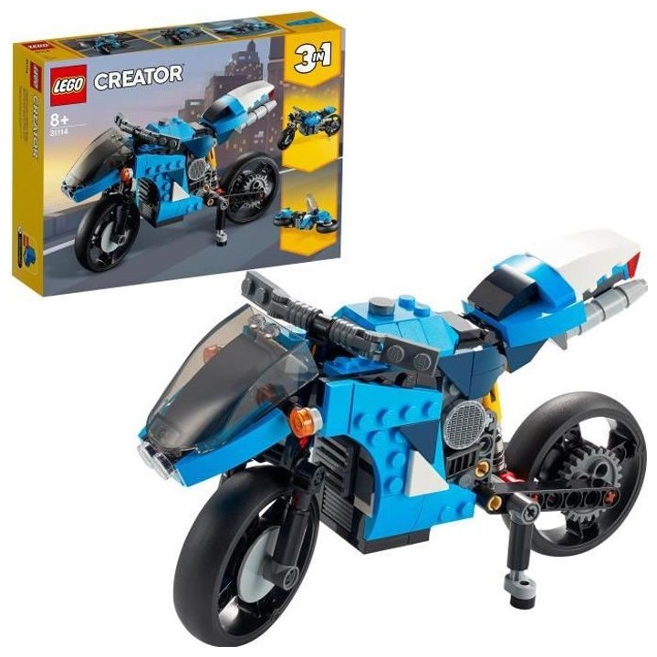LEGO Creator 3-en-1 31114 La Super Moto, Jouet de Construction, Futuri